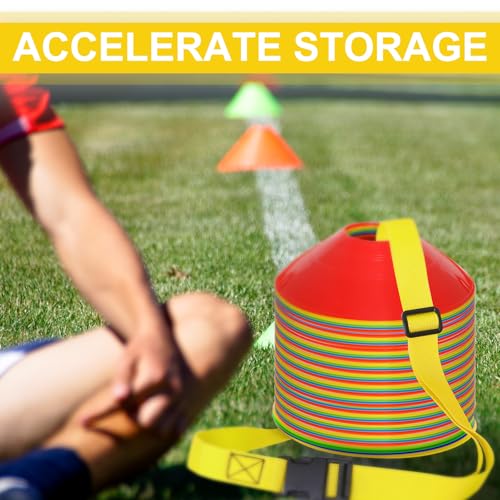 6.5 Feet Strap Cone Carrier,Sport Cone Carrying Strap for Soccer Training and Agility Practice - color: Yellow