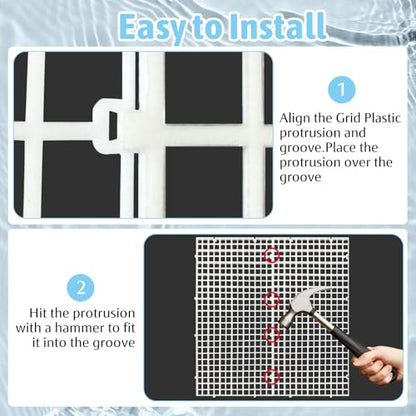 Plastic Aquarium Divider with Clips Grid Panel Aquarium Lid Hood Fish Tank Divider Filter Bottom Isolation Pane Separator for Mixed Breeding(8 PCS,White)
