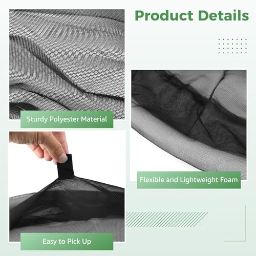 2 Pack Floating Pond Plant Protector, 23.6 in Round Fish Barrier Ring, Black Mesh Floating Island Guard for Water Lilies Lotus Hyacinth, Koi Carp Plant Protection, Water Garden Cover