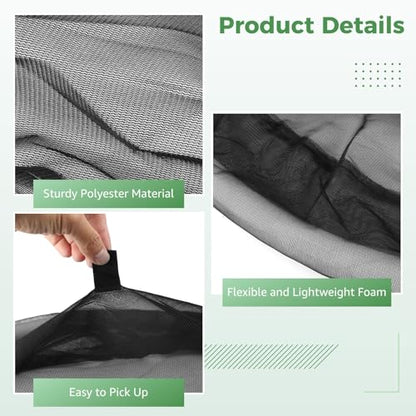 2 Pack Floating Pond Plant Protector, 23.6 in Round Fish Barrier Ring, Black Mesh Floating Island Guard for Water Lilies Lotus Hyacinth, Koi Carp Plant Protection, Water Garden Cover