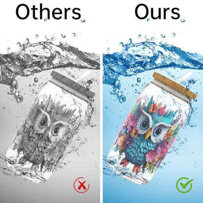 UV DTF Cup Wrap Transfer Stickers, 4 Sheets Owl Rub On Transfers for Tumblers Water Bottles Glass Cups Mugs Ceramics - style: Owl