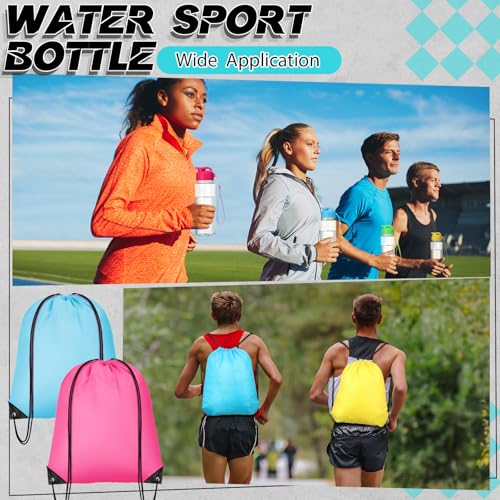 20 Sets 17oz Water Bottles Bulk and Drawstring Backpacks, Stylish - color: Stylish