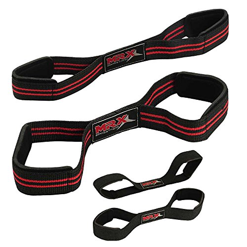 MRX Power Weight Lifting Gym Wrist Strap Figure 8 Wraps Hand Bar Bodybuilding Training Straps Workout