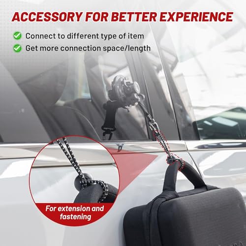 RED WOLF Heavy Duty 90MM Suction Cup Anchor Tie Down with Rotatable Hanging Hook Hold up to 100 LBs/45.36KG Each for Outdoor Camping Tarp Car Window Ceiling Awning RV Board Boat Vehicle Glass Surfing - size: 90MM Suction Cup