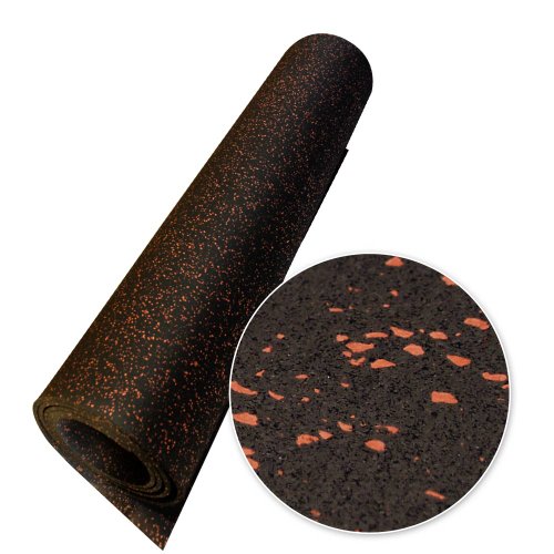 Rubber-Cal Elephant Bark Flooring 3/8-inch T x 4-feet - color: Red Dot, size: 54"L x 48"W x 0.4"Th