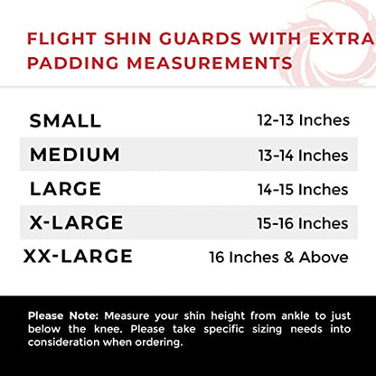 Flight Shin Guards, Extra Padding - color: Black, size: XX-Large