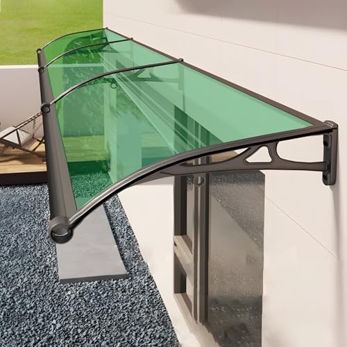 Window Awning Door Canopy with Aluminum Bracket, Front Doors/Windows Overhang Awning for Sun Shutter, UV, Rain - color: Grass-green, size: 60x60cm/24x24in