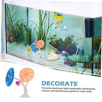 Mushroom Hammock Soft Fish Bed Pad for Aquariums Easy to Install with Suction Cup Durable Fish Tank Decoration for Breeding and Resting Vibrant