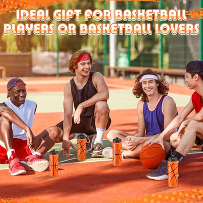 12 / 24 Pack Sports Water Bottles 20 oz Bottle Basketballs Party Favors Reusable Sports Squeeze Water Bottle for Party Favor Players Lovers Team Gifts Gym - style: Basketball