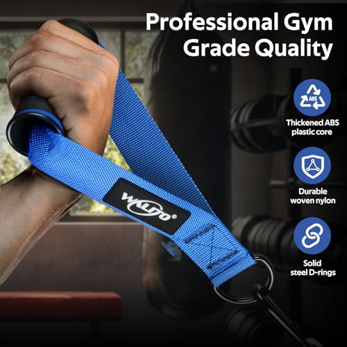 Exercise Handles, Cable Machine Handles for Gym Cable Attachments Training - color: Blue