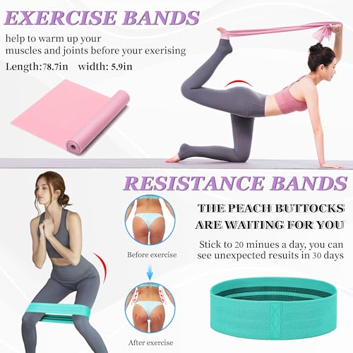All in One Yoga Wheel Set, Soft Foam Roller Wheel for Back Pain & Stretching, Yoga Blocks 2 Pack with Strap, Trigger Point Therapy Massage Ball for Deep Tissue, Yoga Starter Kit for Beginner - color: C1, Pink