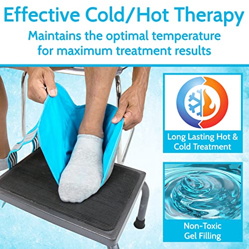 Arctic Flex Ankle Foot Ice Pack Wrap - Reusable Gel for Hot Cold Therapy