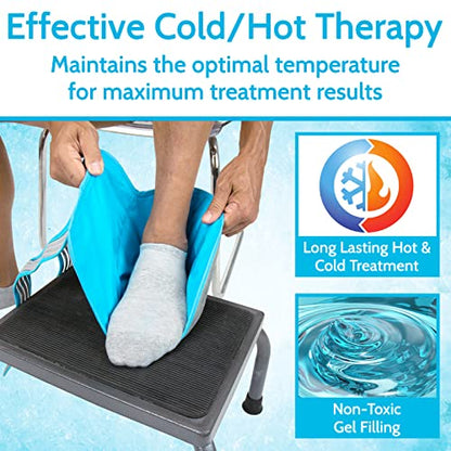 Arctic Flex Ankle Foot Ice Pack Wrap - Reusable Gel for Hot Cold Therapy
