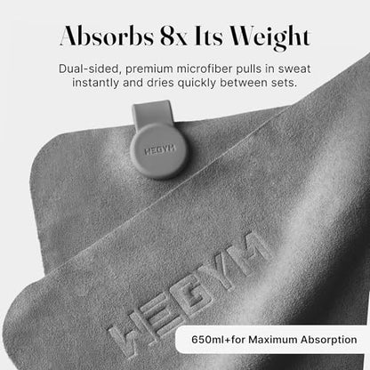 WeGym Suede Performance Towel with Magnetic Clip, Slate - color: Slate