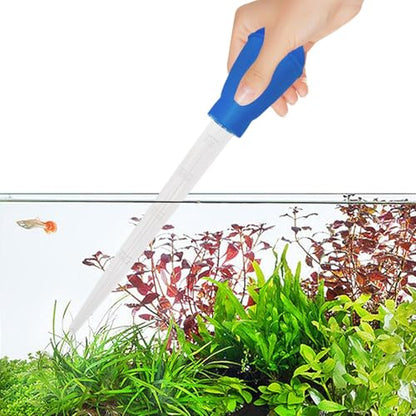 Water Changer for Fish Tank | 30ml Long Syringe Tube, Manual Liquid Dropper, PVC Construction | Easy Cleaning, Egg and Carat Transfer, Durable Lightweight Tool | Multifunctional Aquarium Feeder - color: Blue(28CM)