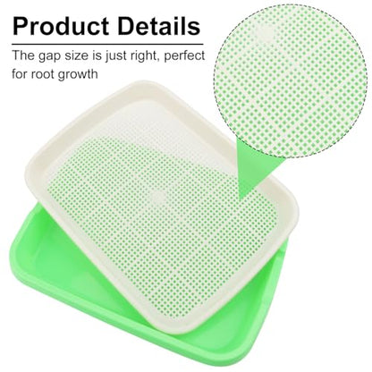 20 Pack 12.6 x 10 x 1.8 inch Microgreens Growing Trays, BPA-Free Sprouting Trays, Germination Tray for Beans, Wheatgrass & Microgreens, Home, Kitchen & Garden - size: 20 Pack 12.6 x 10 inch green