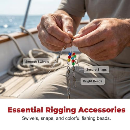 Fishing Tackle Box - 264pcs Complete Fishing Gear Kit, Tackle Box Organizer with Tackle Included, Fishing Hooks, Fishing Weights etc, Fishing Accessories for Bass Trout Crappie, Fishing Gift for Men