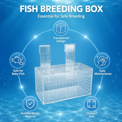 Fish Breeding Isolation Box, Acrylic Aquarium Hatchery 17x9x10cm, Transparent with Hook Installation - Easy Observation, Secure Lid Design, Suitable for Small Fish Tank (20 * 10 * 11CM) - size: 20*10*11CM