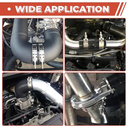 12 Pack 1.75 inch T-Bolt Hose Clamps, Stainless Steel_304 Working Range 51mm-59mm for 1.75" Hose ID, Turbo Intake Intercooler Clamp for Automotive - size: 2.00" - 2.32"(51mm - 59mm), style: 12 Pack