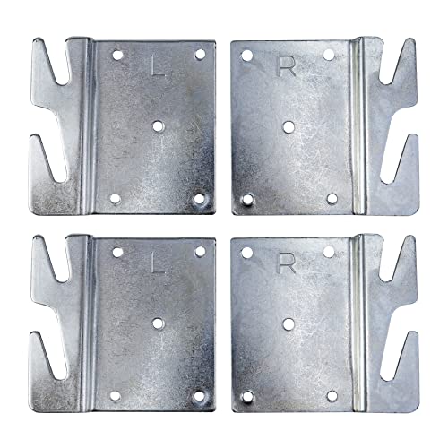 Mcredy 4 Pcs Heavy Duty Wood Bed Rail Hooks Plates Universal Bed Frame Hooks for Frame Brackets Headboard Footboard Replacement Parts with Screws - size: Silver,4 PCS