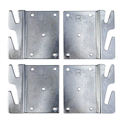 Mcredy 4 Pcs Heavy Duty Wood Bed Rail Hooks Plates Universal Bed Frame Hooks for Frame Brackets Headboard Footboard Replacement Parts with Screws - size: Silver,4 PCS