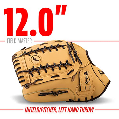 Franklin Sports Field Master Baseball Glove - color: Camel, style: 12" - Trapeze Web