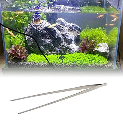 19in Aquarium Tweezers Stainless Steel Straight Tweezer for Against Rust Reptiles Feeding Tongs