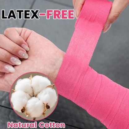 NUITPY 24 Pack Athletic Tape, Pink Sports Tape, Easy Tear Wrist Tape, Strong Adhesion Tapes for Boxing, Gymnastics, Hockey, Soccer, Lacrosse and First Aid - color: Pink-24 Rolls