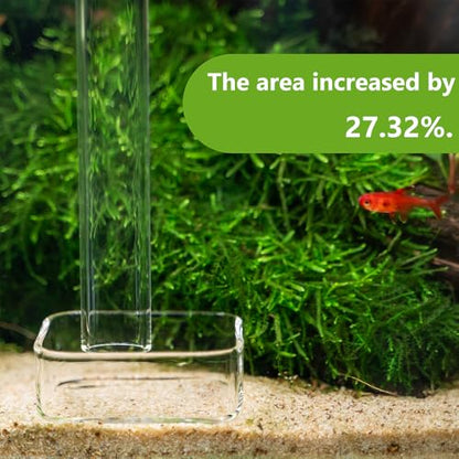 LINLAN 7.78 Inch Glass Shrimp Feeder, Aquarium Feeding Tube and Square Bowl with Two Suction Cups to Prevent Food from Spreading, for Crystal Shrimp and Cherry Shrimp - size: 20CM
