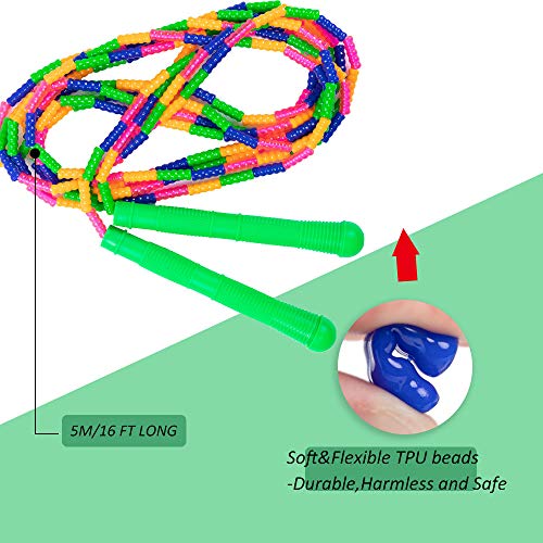 Long Double Dutch Jump Rope 16 Ft 2 Pack, Skipping Rope for Kids Adults - color: Blue&Green