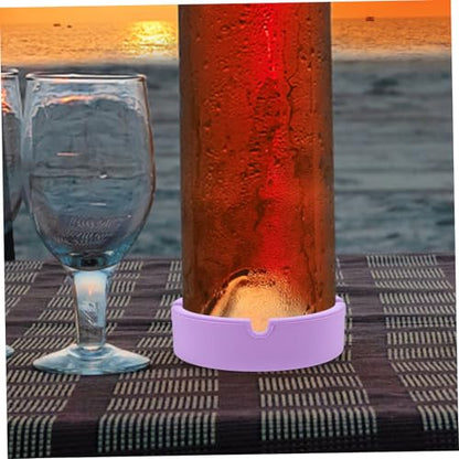 LABRIMP Non Slip Silicone Coaster Pad for Wine Beer Bottles Food Grade Silicone Holder with Slip Texture for Home Bar and Parties Inner