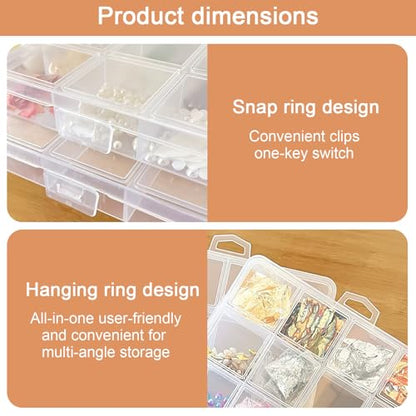 Clear Plastic Storage Box with 28 Compartments, Transparent Organizer Box for Jewelry, Beads, Tools, Craft Supplies, Fishing Tackle