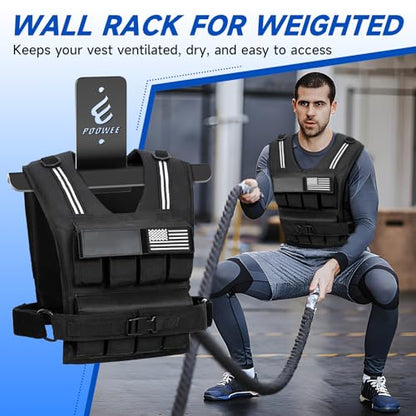 Weight Vest Hanger Wall Mount - Heavy Duty Steel Tactical Vest Wall Mount for Home Gym Gear, Weighted Vest Storage Rack for Backpacks, Body Armor Carrier, Weighted Vest Hook - Hold Up To 200Lbs