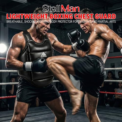 Reversible Boxing Body Protector Chest Guard for MMA, Muay Thai & Taekwondo, Adjustable Sparring Training Vest - size: Large-X-Large