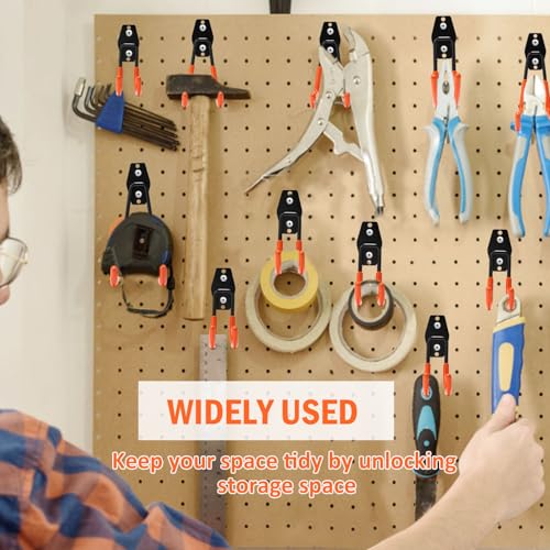 vivicreate 10 Pack Garage Hooks Heavy Duty Wall Mount Utility Storage Hooks with Anti-Slip PVC Coating for Garage Organizer Ladder Bike Hose Garden Tools and Cables