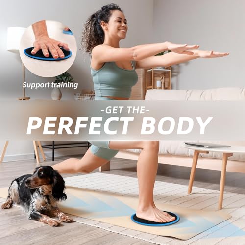 ZILLEEN Exercise Sliders for Working Out Pilates Fitness Discs 2pcs - color: Blue