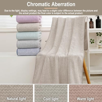 JML Microfiber Bath Towels, 2 Pack, 30x60 in, Fine Wave Camel - color: Cationic Fine Wave Camel, size: 30 in x 60 in