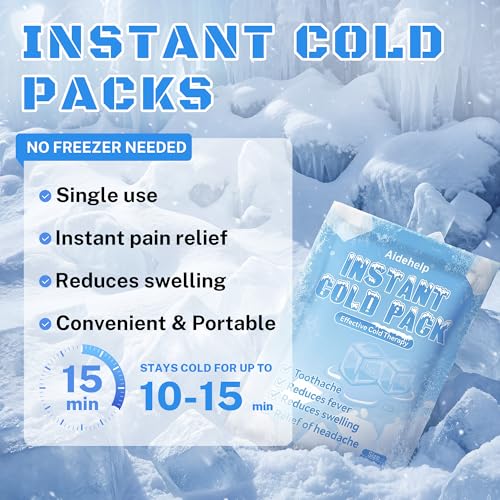 50 Pack Instant Cold Packs (4.3" x 5.9") - Disposable Ice Packs - size: 50 PACK