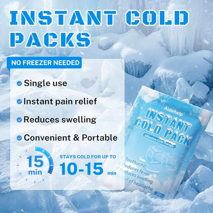 50 Pack Instant Cold Packs (4.3" x 5.9") - Disposable Ice Packs - size: 50 PACK