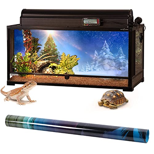 Christmas Aquarium Background Sunshine Christmas Tree Art Painting Sticker, Fish Tank Background Wallpaper Decoration, Thicken 3D Effect PVC Adhesive Poster,91x61cm