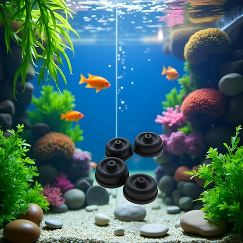 6Pcs Black Aquarium Diaphragm Air Pump Accessories EPDM Rubber Oxygen Pump Replacement Parts for Aquariumss Fishing Oxygen Pump Aquarium Diaphragm Silicone Cup Parts Reolacements Air Pump Accessories