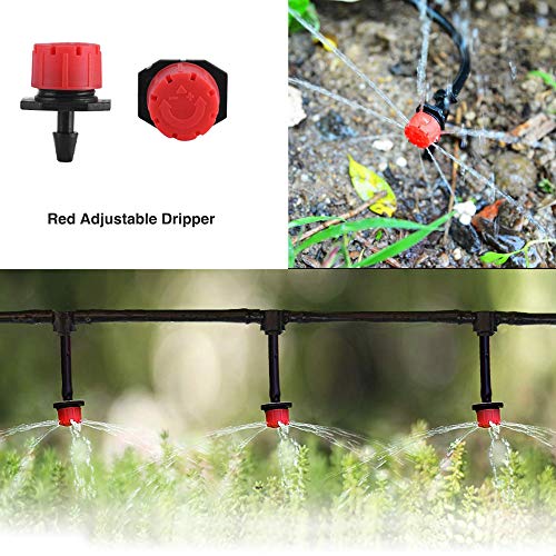 82 FT Drip Irrigation System Kit for Garden, MSDADA Automatic Water Irrigation System, Garden Watering System with 1/4" Blank Distribution Tubing, Plant Watering System for Hydroponic, Greenhouse