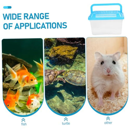 Small Aquarium Carrier Portable Fish Tank Turtle Habitat for Travel Lightweight Reptile Transport Box for Hamsters Outdoor Adventures