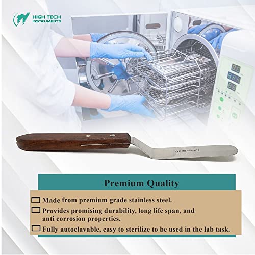 4" Blade Bayonet Lab Sptula with Wooden Handle Stainless Steel For Handling & Mixing Pastes, Gels Laboratory Tool with Smooth Polished Blades + Brass Rivets Lab Supplies