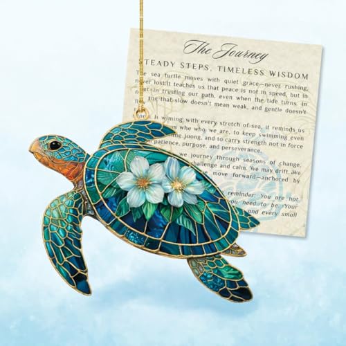 Sea Turtle Gifts for Women, Inspirational Turtle Suncatcher Window Hanging, Healing Gift, Sun Catcher for Windows - color: Sea Turtle Gifts