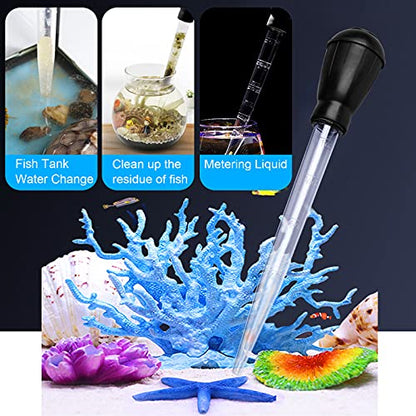 Manual Fish Tank Water Changer Aquarium Dropper, 30ml Aquarium Clean Pipette Dropper, Fish Tank Cleaning Waste Remover, Aquarium Gravel Cleaning Straw, Black - color: Black