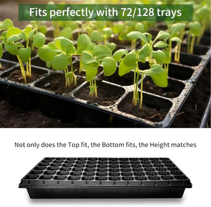 RooTrimmer 10 Pack 1020 Seed Starter Trays and 10 Pcs 72 Cell Plug Trays, Thick Durable Seedling Plastic Nursery Tray for TD538 1020 Tray Germination (10 Sets)