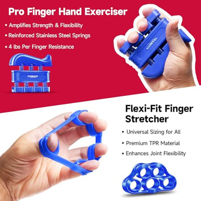 FitBeast Grip Strengthener Forearm Strengthener Hand Grips Strengthener Kit - 5 Pack Adjustable Resistance - color: Navy Blue