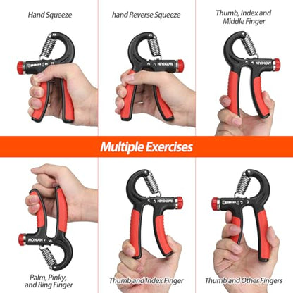NIYIKOW Grip Strength Trainer, Hand Grip Strengthener, Grip Strengthener, Adjustable Resistance, Forearm Strengthener, Perfect for Musicians Athletes - color: Orange