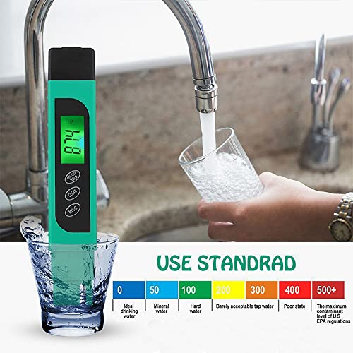 TDS Meter Digital Water Tester, Lxuemlu Professional TDS, Temperature and EC Meter with Carrying Case, 0-9999ppm, Ideal ppm Meter for Drinking Water, Aquariums and More （Green) - color: Green